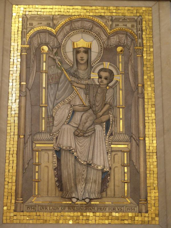 London, England: Westminster Cathedral: pulpit, Our Lady of Walsingham (1934)