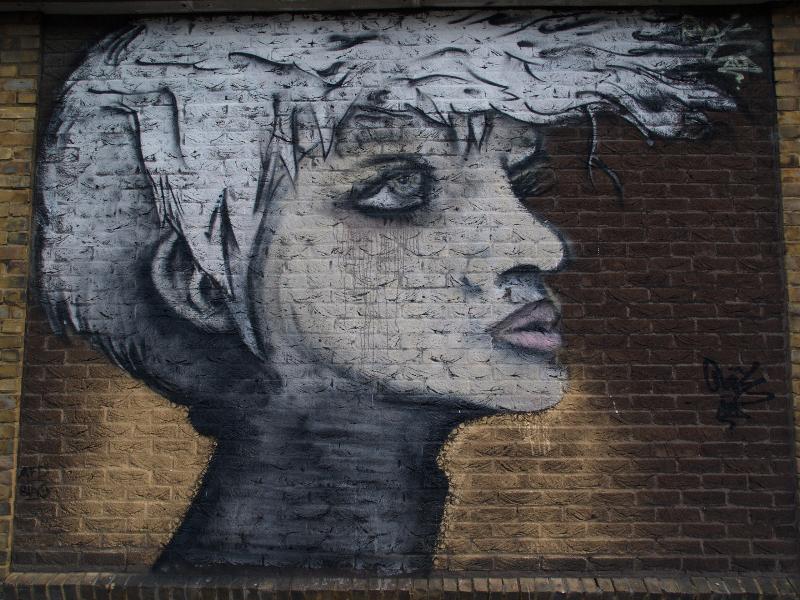 Cambridge, England: Newmarket Road: woman (Blag, 18th-19th September 2010, Blight Society Arts Sub-Urban Secret Jam)