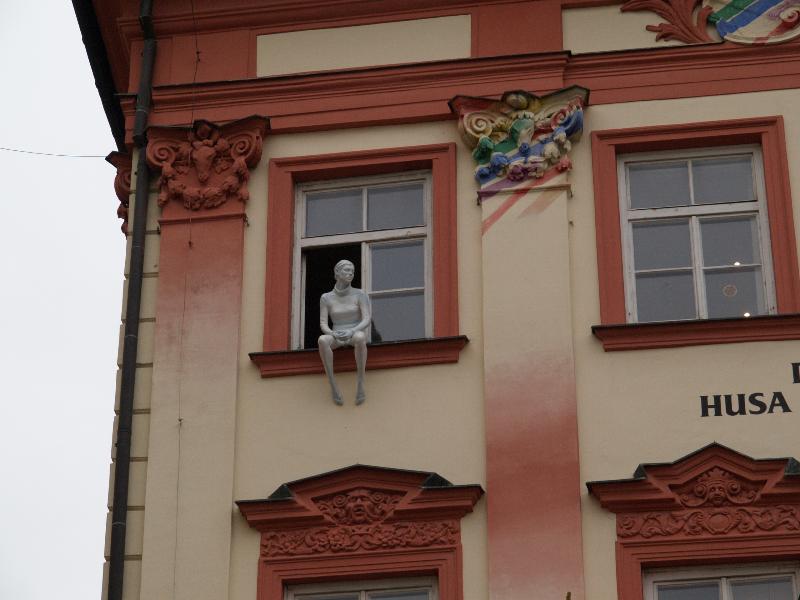 Brno, Czech Republic: Zelny trh (Cabbage or Vegetable Market), Divadlo Husa na provazku (Theatre): facade detail