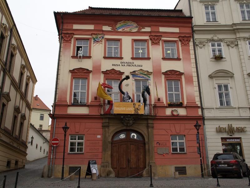 Brno, Czech Republic: Zelny trh (Cabbage or Vegetable Market), Divadlo Husa na provazku (Theatre): view