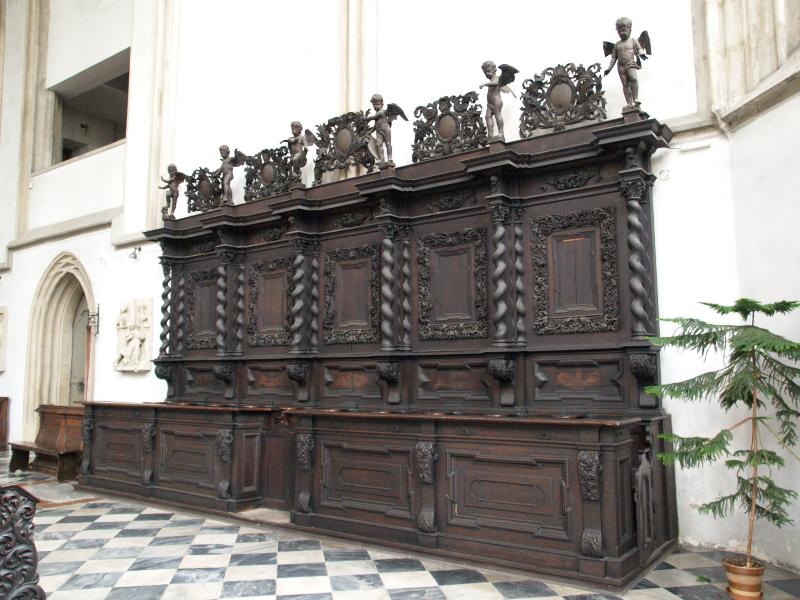 Brno, Czech Republic: Kostel sv. Jakuba (St James' Church): choir stalls