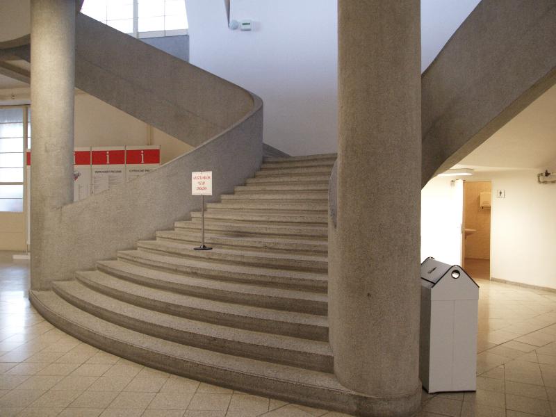 Brno, Czech Republic: BVV Veletrhy Brno (BVV Trade Fairs Brno), Pavilion A: stairway (1927-1928, architects Josef Kalous, Jaroslav Valenta)