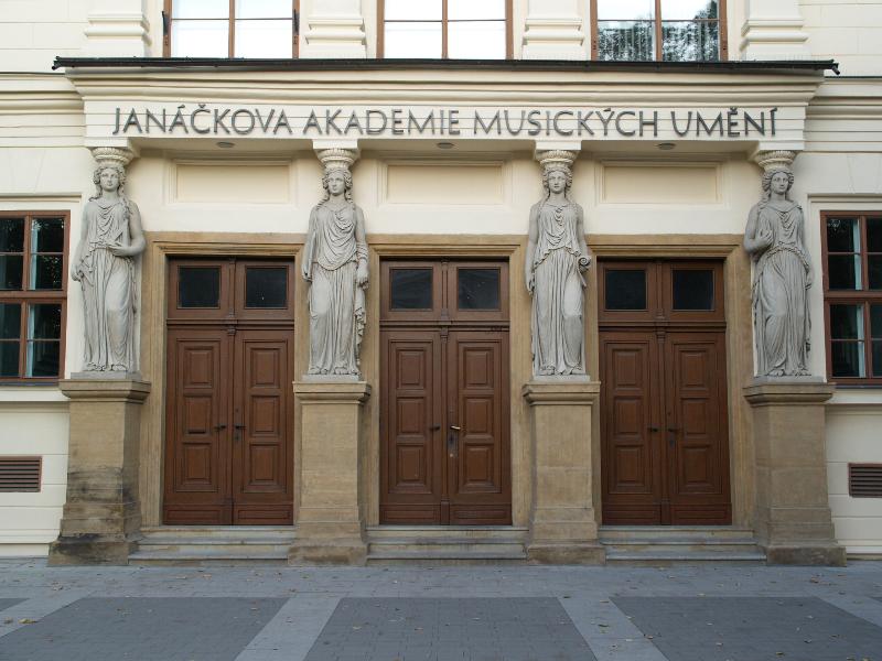 Brno, Czech Republic: JanaCkova akademie muzickych umeni: female column supports