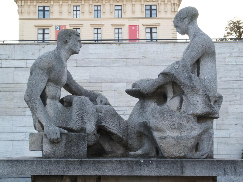 Brno, Czech Republic: Husova, Hotel International (Best Western): Hospitality (1962, sculptor Sylva Lacinova or Lacinova-Jilkova)