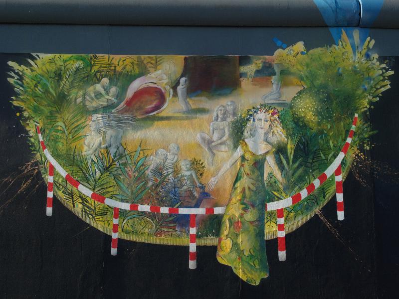 Berlin, Germany: East Side Gallery (Berlin Wall): Flora geht (1990/2009, Brigida Boettcher)