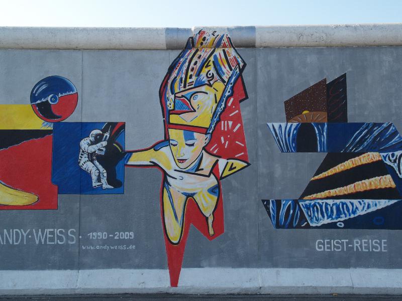 Berlin, Germany: East Side Gallery (Berlin Wall): Geist Reise (Spirit Travel) (1990/2009, Andy Weiss)
