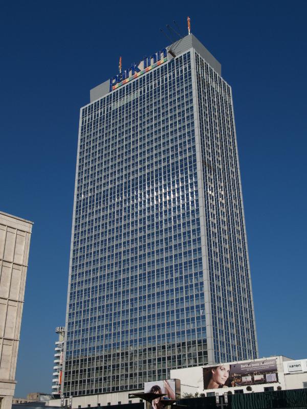 Berlin, Germany: Alexanderplatz: Park Inn Berlin (originally Interhotel Stadt Berlin) (1970, Roland Korn, Heinz Scharlipp and Hans-Erich Bogatzky; facade changed 2005)