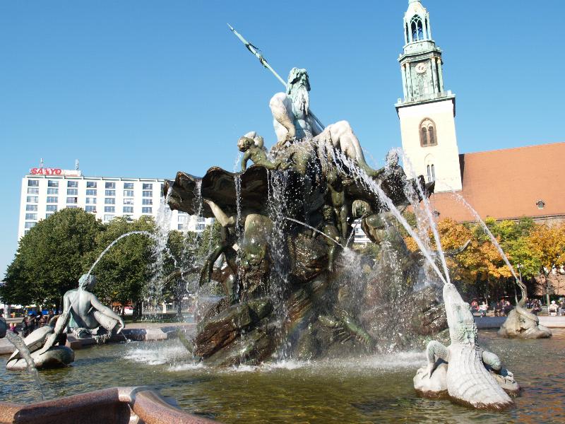 Berlin, Germany: Alexanderplatz: Neptunbrunnen (1886-1891, Reinhold Begas; moved to current location in 1969)