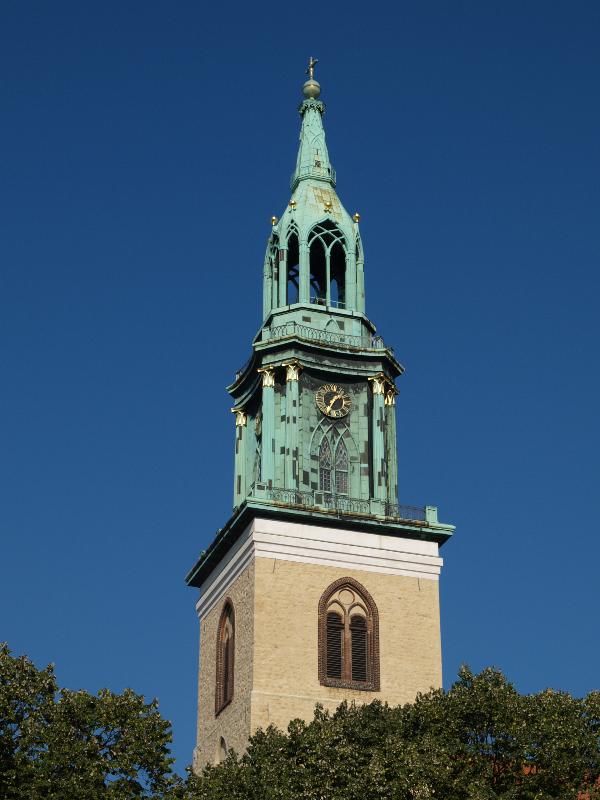 Berlin, Germany: Alexanderplatz: Marienkirche, spire (1790, Carl Gotthard Langhans)