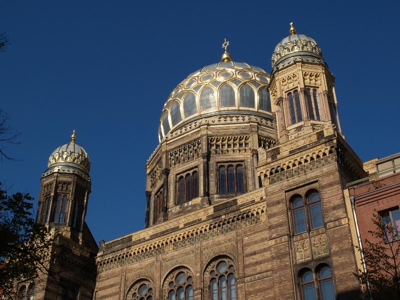 Berlin, Germany: Oranienburger Strasse: Neue Synagoge (1859-1866, designed by Eduard Knoblauch, completed by Friedrich August Stule; reconstructed 1989-1993)