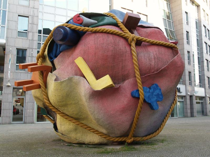 Berlin, Germany: Friedrichstrasse 200: Houseball (1997, Claes Oldenburg and van Bruggen Coosje)