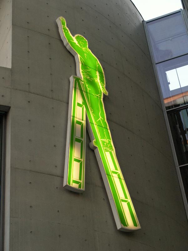 Berlin, Germany: Paul-Loebe-Haus: Mann auf der Leiter (Man on the Ladder) (2001, Neo Rauch)
