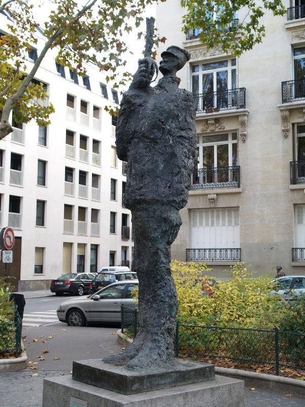 Paris, France: Place Pierre-Lafue: Hommage au Capitaine Dreyfus (made 1986, installed here 1994, sculptor Lous Mitelberg dit Tim)