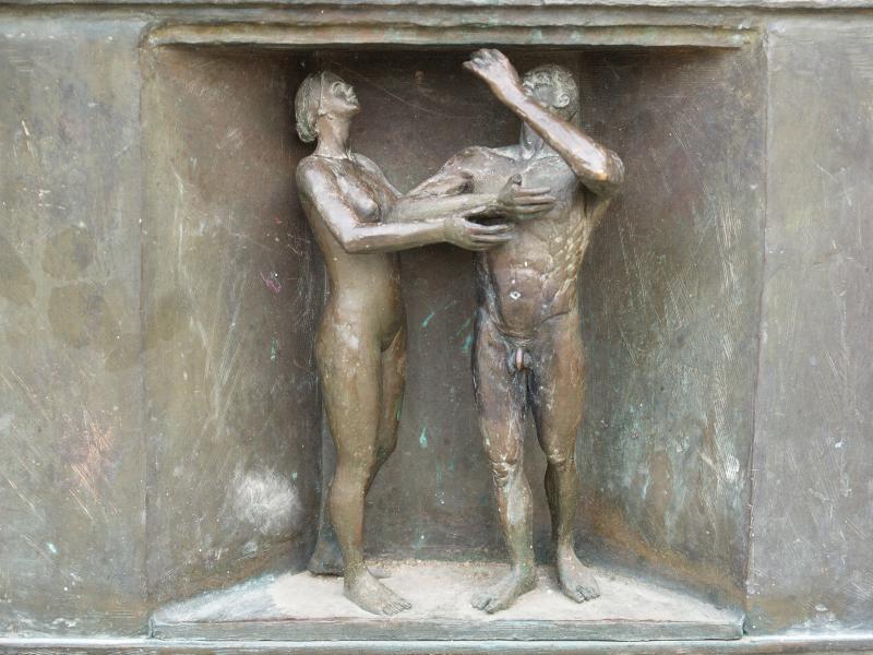 Paris, France: Avenue Charles Risler: Monument des droits de l'Homme, detail (1989-1990, designed by Ivan Theimer)