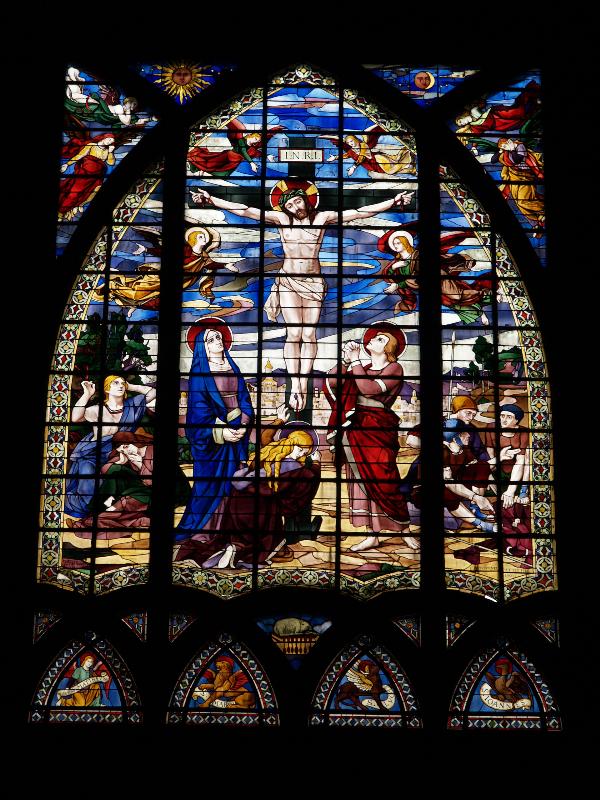Paris, France: Rue des Abbesses, Eglise Saint-Jean-de-Montmartre: crucifixion (1901, Leon Daumont-Tournel)