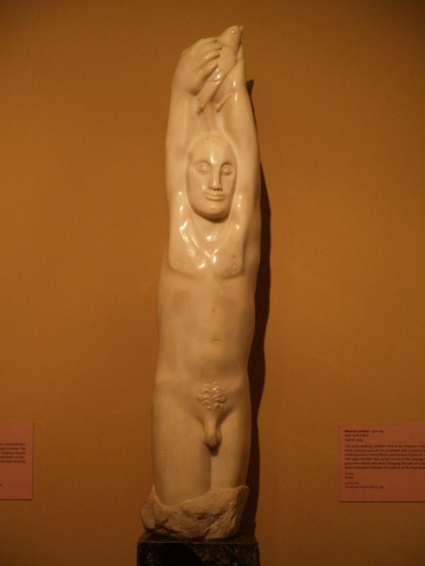 London, England: Victoria and Albert Museum: Man with a Bird (1929, Maurice Lambert)