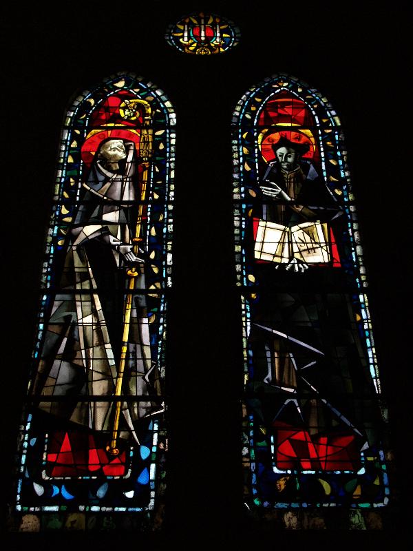 Paris, France: Place Jean Marais, Eglise Saint-Pierre de Montmartre: St Benoit and St Ignace (1953, Max Ingrand)