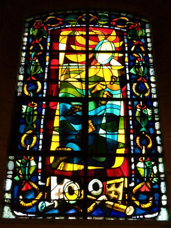 Paris, France: Place Jean Marais, Eglise Saint-Pierre de Montmartre: Walk on Water (1953, Max Ingrand)