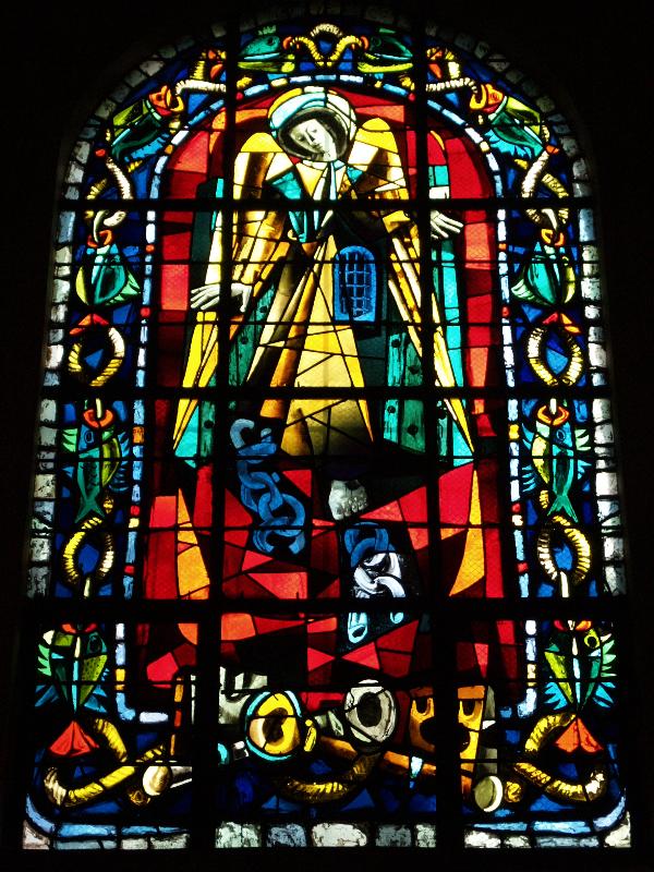 Paris, France: Place Jean Marais, Eglise Saint-Pierre de Montmartre: Deliverance (1953, Max Ingrand)