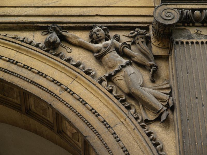 Cambridge, England: Gonville and Caius College: Gate of Virtue, female