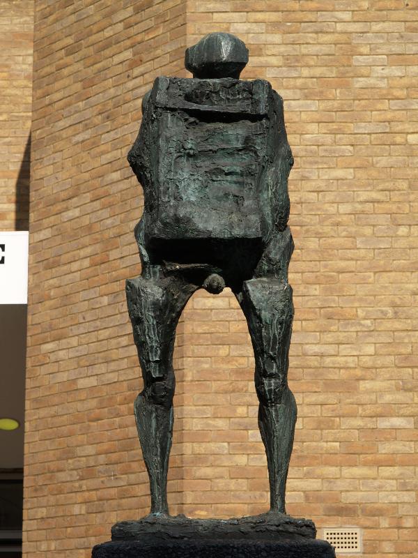 Cambridge, England: Guildhall Street: Talos (c1960, sculptor Michael Ayrton; erected in current location in c1973)