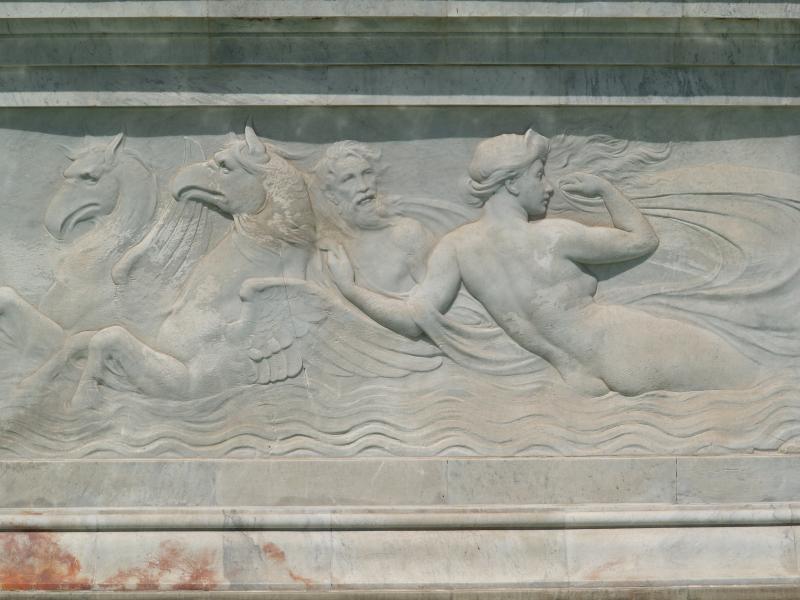 London, England: The Mall: Victoria Memorial, detail (1911, architect Aston Webb, sculptor Thomas Brock)