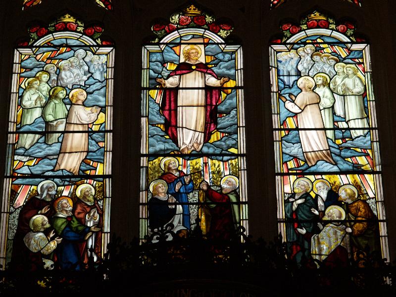 Cambridge, England: St Botolph's Church: chancel east window