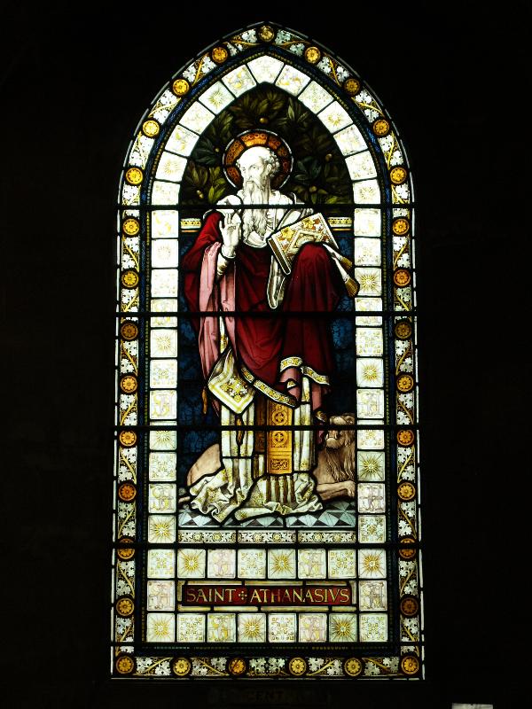 Cambridge, England: St Giles's Church: St Athanasius (Heaton, Butler and Bayne)