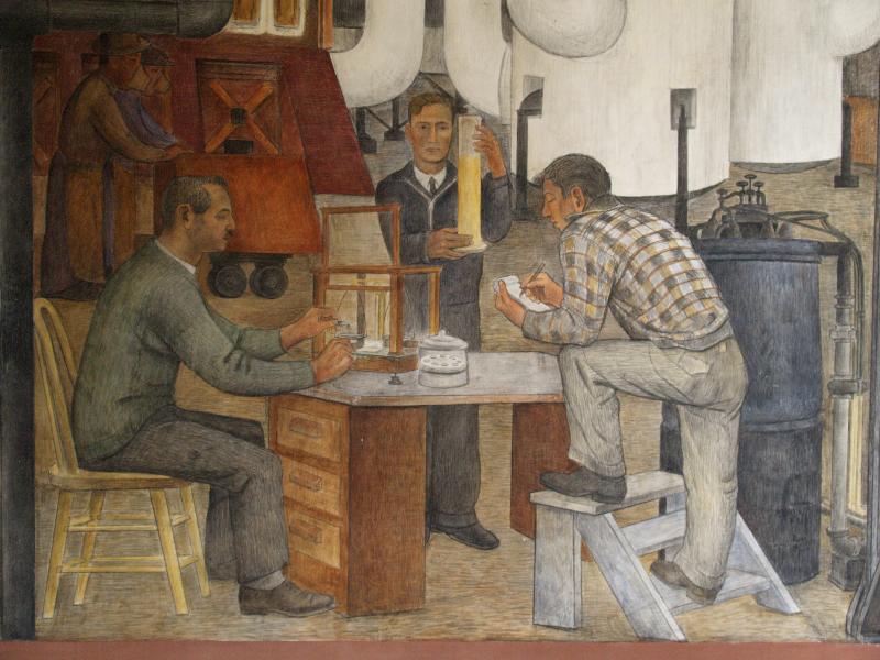 San Francisco, California (CA): Coit Tower: Industries of California (artist, Ralph Stackpole)