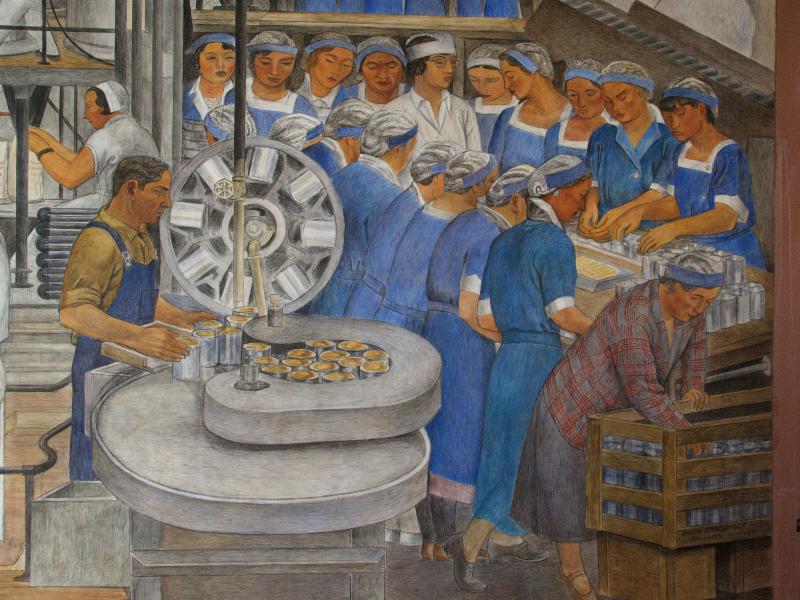San Francisco, California (CA): Coit Tower: Industries of California (artist, Ralph Stackpole)