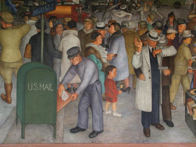 San Francisco, California (CA): Coit Tower: City Life (artist Victor Mikhail Arnautoff)