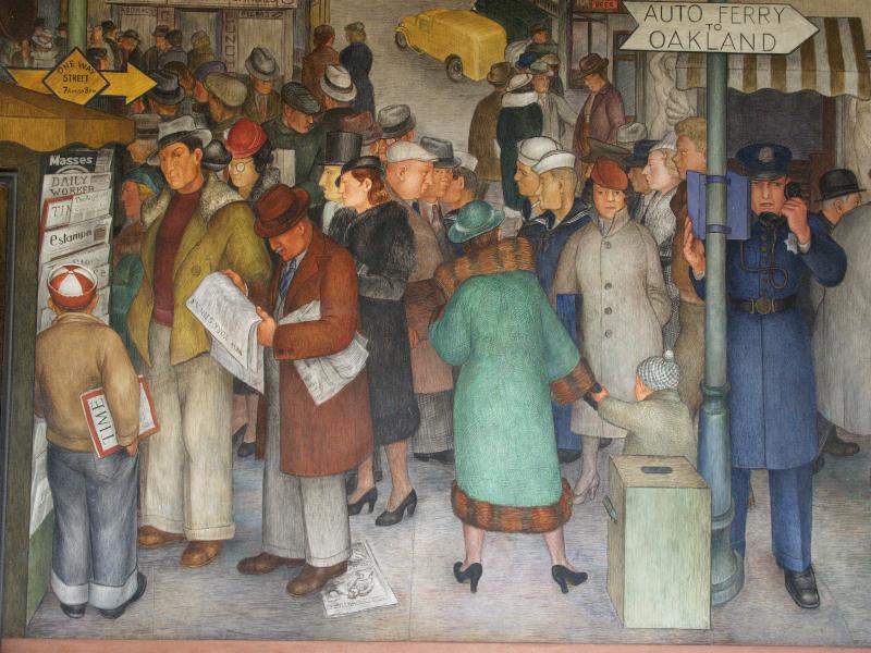 San Francisco, California (CA): Coit Tower: City Life (artist Victor Mikhail Arnautoff)