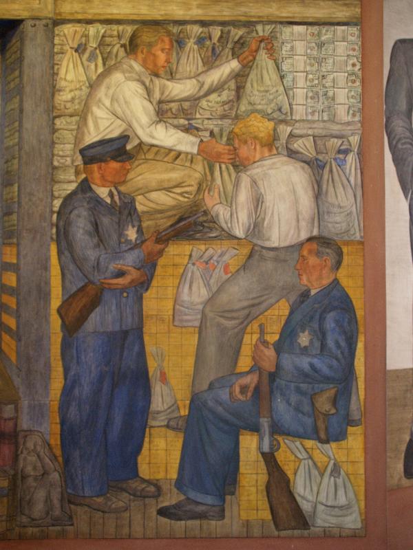 San Francisco, California (CA): Coit Tower: Banking and Law (artist George Harris)