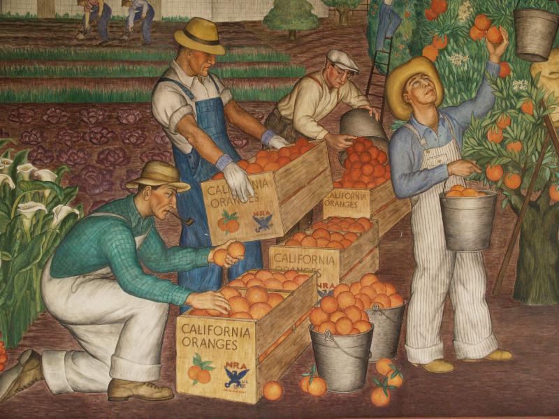 San Francisco, California (CA): Coit Tower: California (1934, artist Maxine Albro)