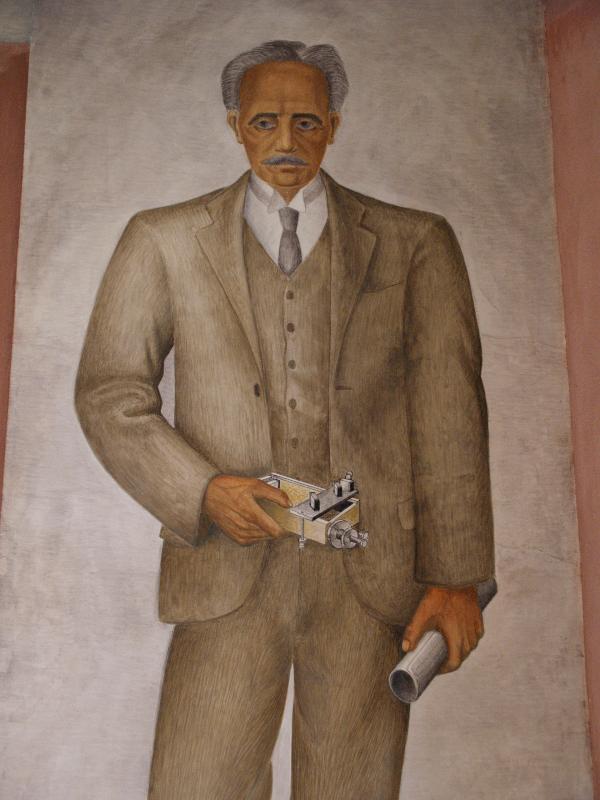 San Francisco, California (CA): Coit Tower: Scientist-Inventor (Albert Abraham Michelson) (artist Mallette, or Harold, Dean)