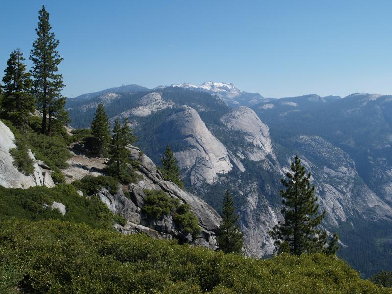 Yosemite National Park, California (CA): Glacier Point: view towards Mt Hoffman, past North Dome and Basket Dome