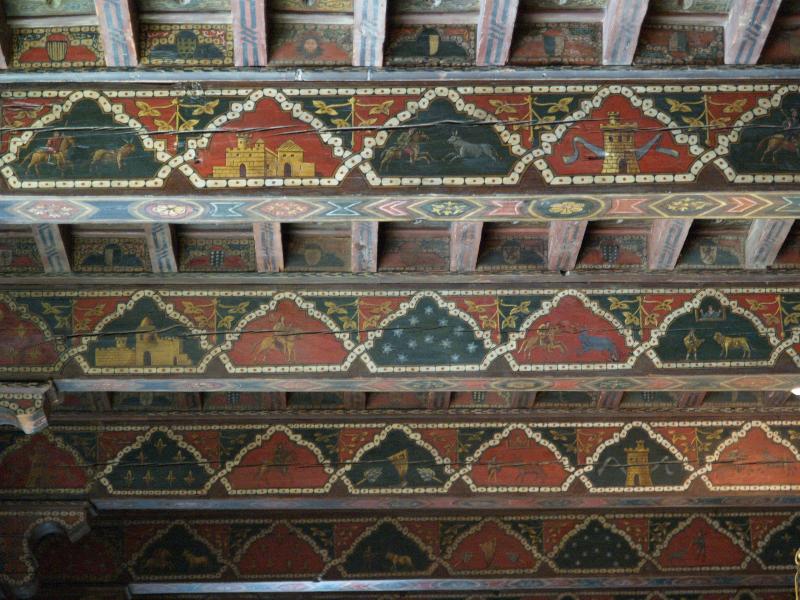 San Simeon, California (CA): Hearst Castle: Casa Grande, Billiard Room, ceiling (Spanish, 1400s)