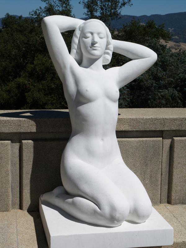 San Simeon, California (CA): Hearst Castle: Neptune Pool, female figure