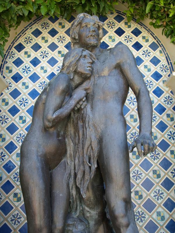 San Simeon, California (CA): Hearst Castle: female and male figures