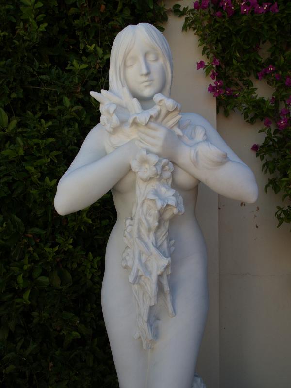 San Simeon, California (CA): Hearst Castle: female figure