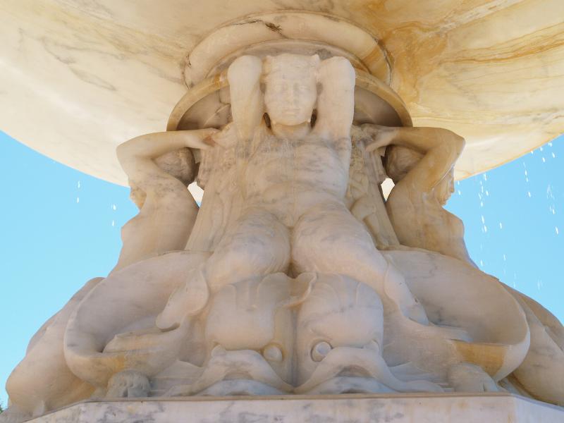 San Simeon, California (CA): Hearst Castle: fountain support