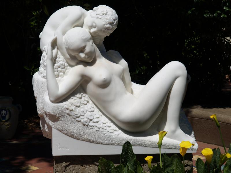 San Simeon, California (CA): Hearst Castle: reclining female figure