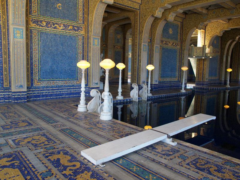 San Simeon, California (CA): Hearst Castle: Roman Pool, diving board area