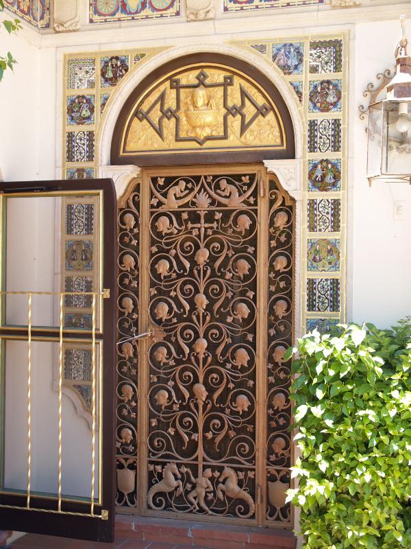 San Simeon, California (CA): Hearst Castle: Casa del Monte (House B), door