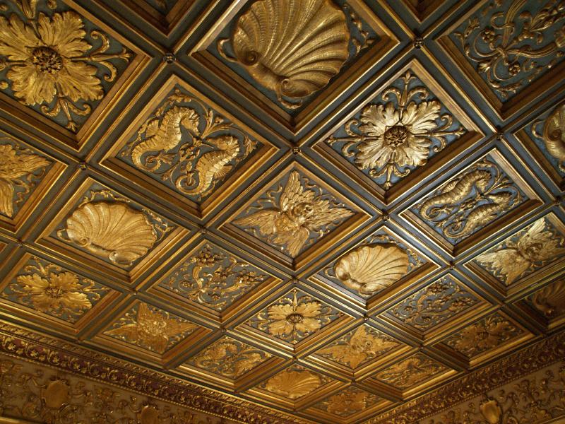 San Simeon, California (CA): Hearst Castle: Casa del Monte (House B), ceiling