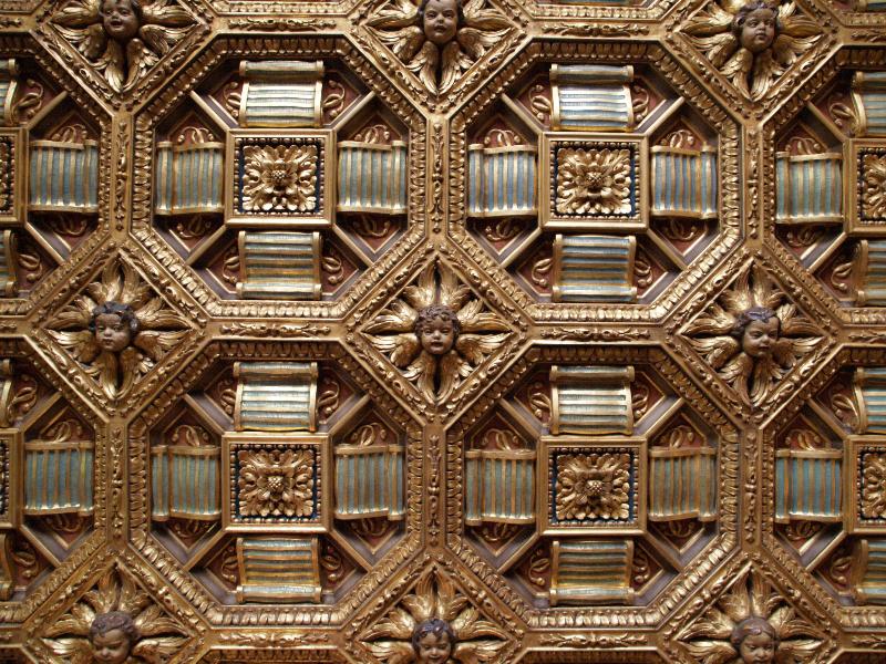 San Simeon, California (CA): Hearst Castle: Casa del Monte (House B), ceiling