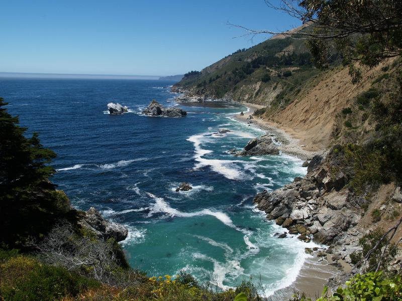 Highway 1, California (CA): Julia Pfeiffer Burns State Park: view up coast