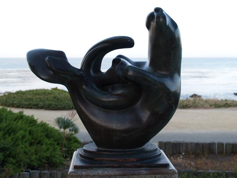 Pacific Grove, California (CA): Ocean View Boulevard: Life at the Top (1994, sculptor Christopher Bell)