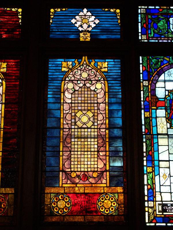 Worthington, Massachusetts (MA): First Congregational Church: Wealthy Cottrell Rice Memorial Window (probably Tiffany)