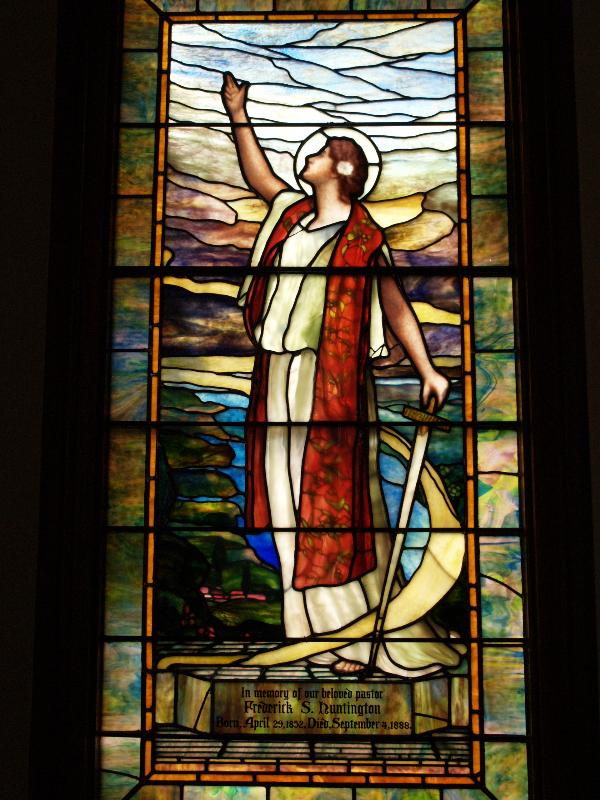 Worthington, Massachusetts (MA): First Congregational Church: Frederick S. Huntington Memorial Window (1906, Church Glass and Decorating Company)